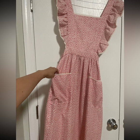 Vintage Other - Vintage red floral apron dress